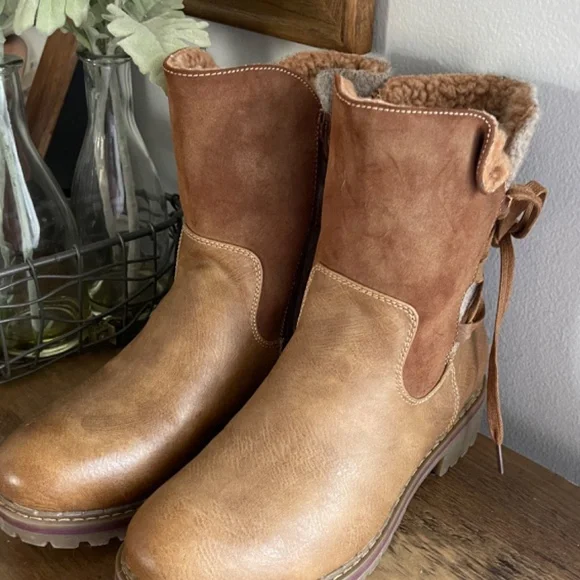 Patrizia Boots By Spring Steps Brown Sherpa Lined Women’s Size 6 - Picture 8 of 12